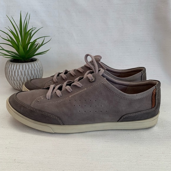 ECCO Soft Gray Leather Classic Long Lace Sneakers Men’s EU46 US12.5 - Picture 5 of 15